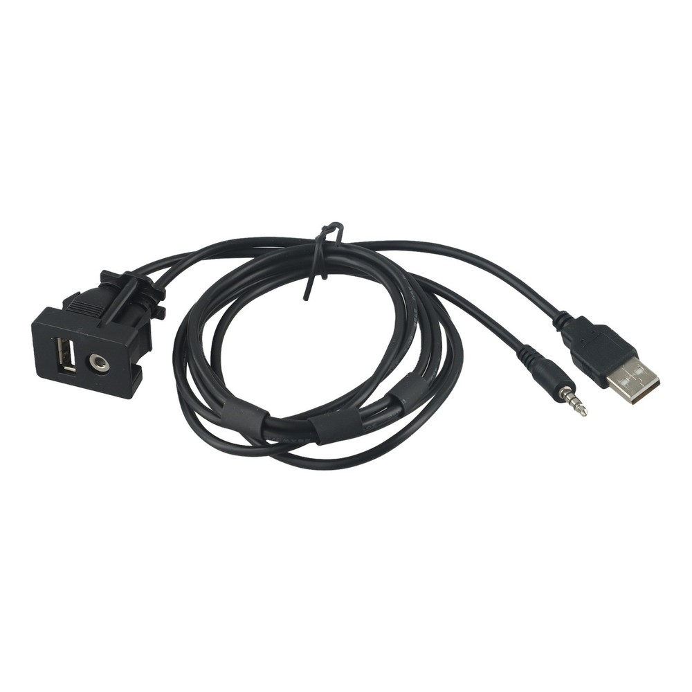 Car Boat Dash USB AUX Male Flush Mount Adapter with Quick Installation