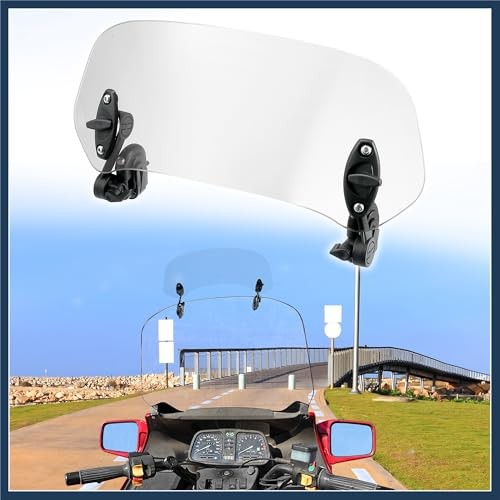28.5cm Motorcycle Windshield Motorcycle Wind Deflector Clear Lens Adjustable