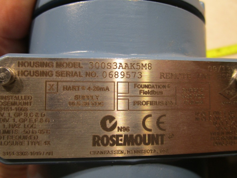 ROSEMOUNT 300S3AAK5M8 REMOTE HOUSING HART, C0410