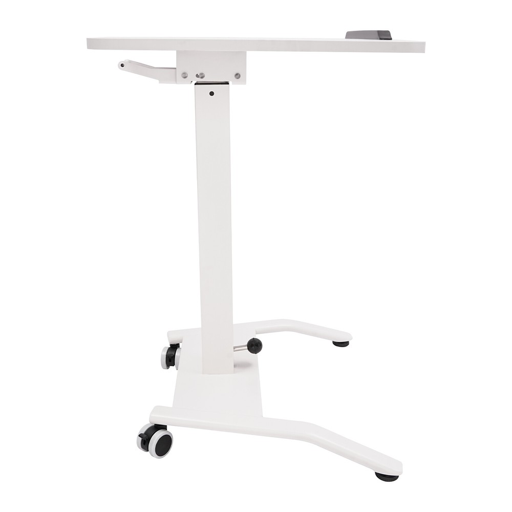 Adjustable 10??-30?? Rolling Podium Desk Standing Lifting Computer Desk White