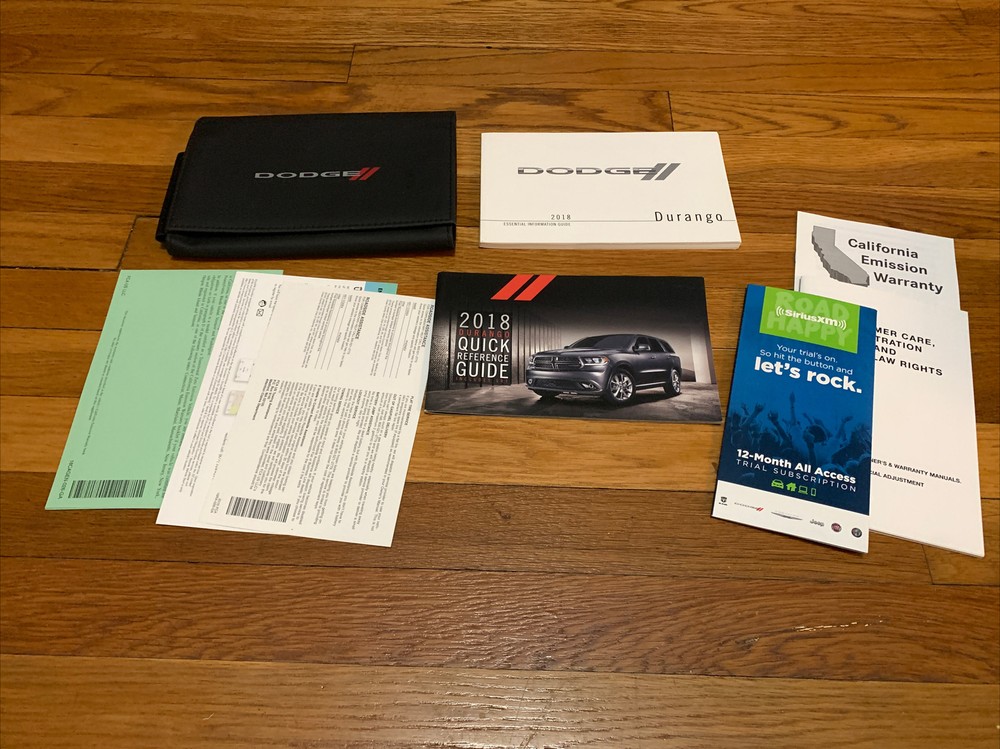 2018 Dodge Durango Essential Information Guide With Case OEM Free Shipping