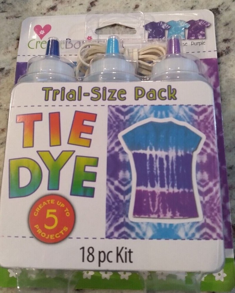 Create Basics Trial Size TIE DYE 18 Piece Kit =  New