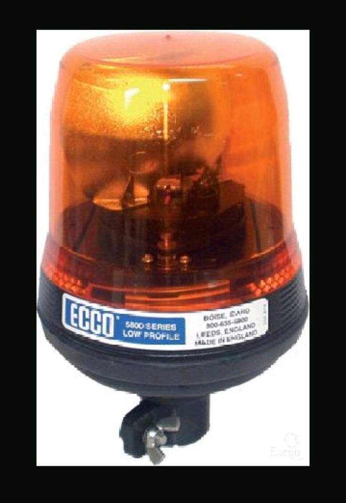Amber Rotating Beacon Pole Mount Halogen 12v 24v ECCO ACX2135 Class 1