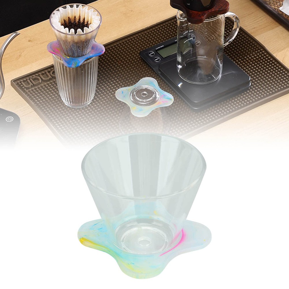 Pour Over Coffee Dripper, 185 Size Clear Resin Filter Cup with Cup...