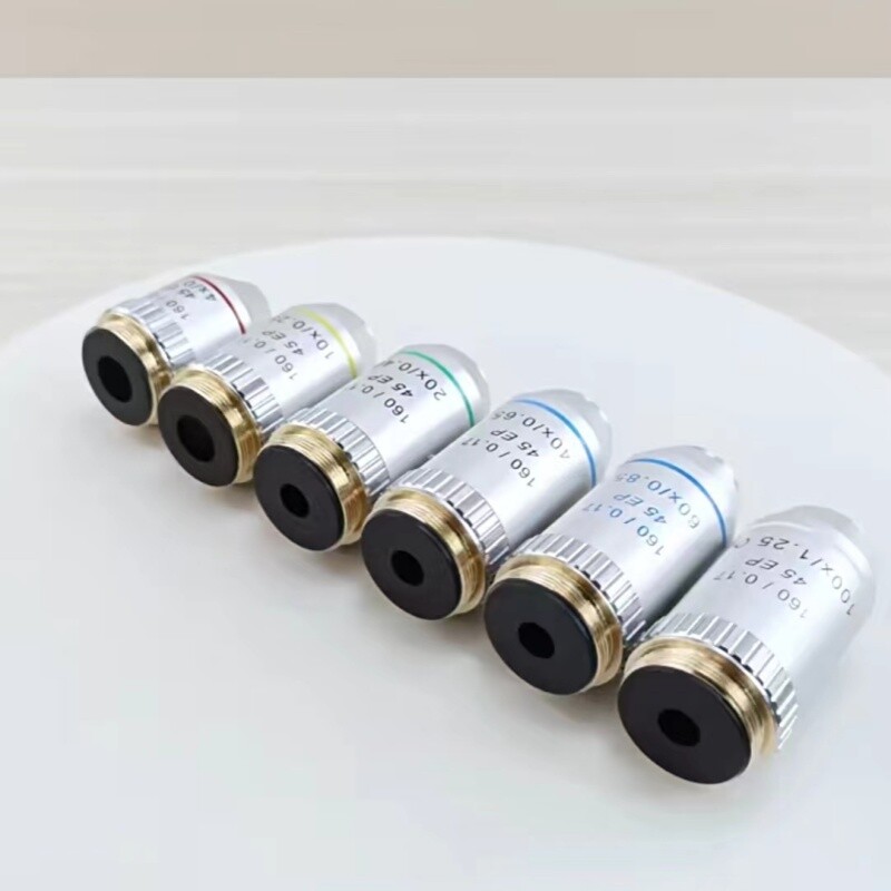 4X 10X 40X 100X Biological Microscope Semi Plan Achromatic Objective Lens 195