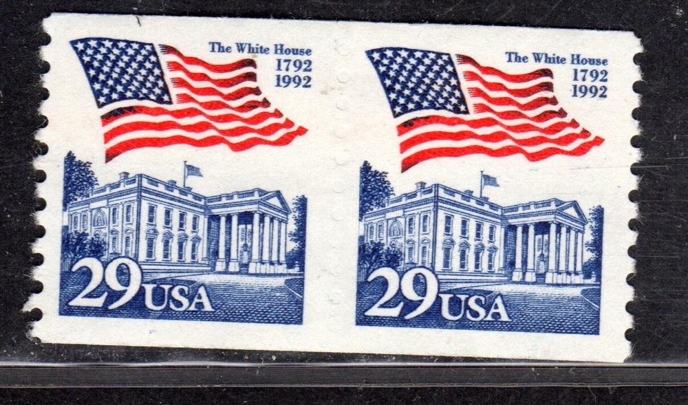 Perfectly Flawed EFO US SN 2609 Unused NG - Flag & White House Blind Perf Error