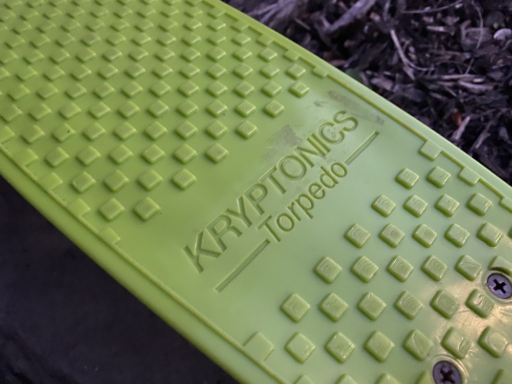 Kryptonics Original Torpedo Complete Skateboard, 22X6 Brat Green