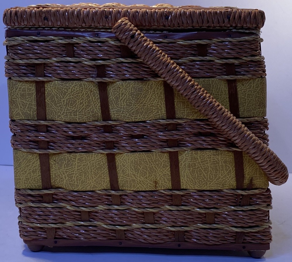 Large Wicker Sewing Basket Notions Keepsake Kit
