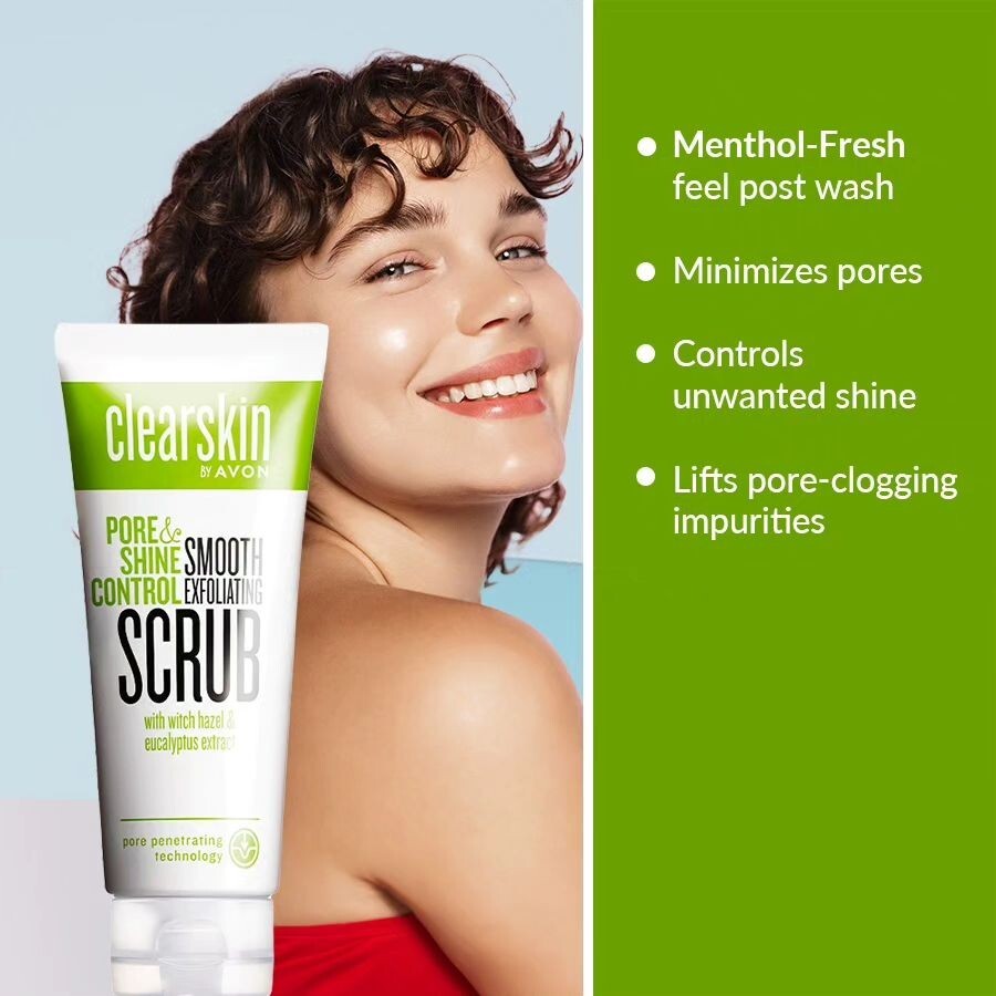 Avon Clearskin Pore&Shine Control Smooth Exfoliating Face Scrub 2.5 fl.oz