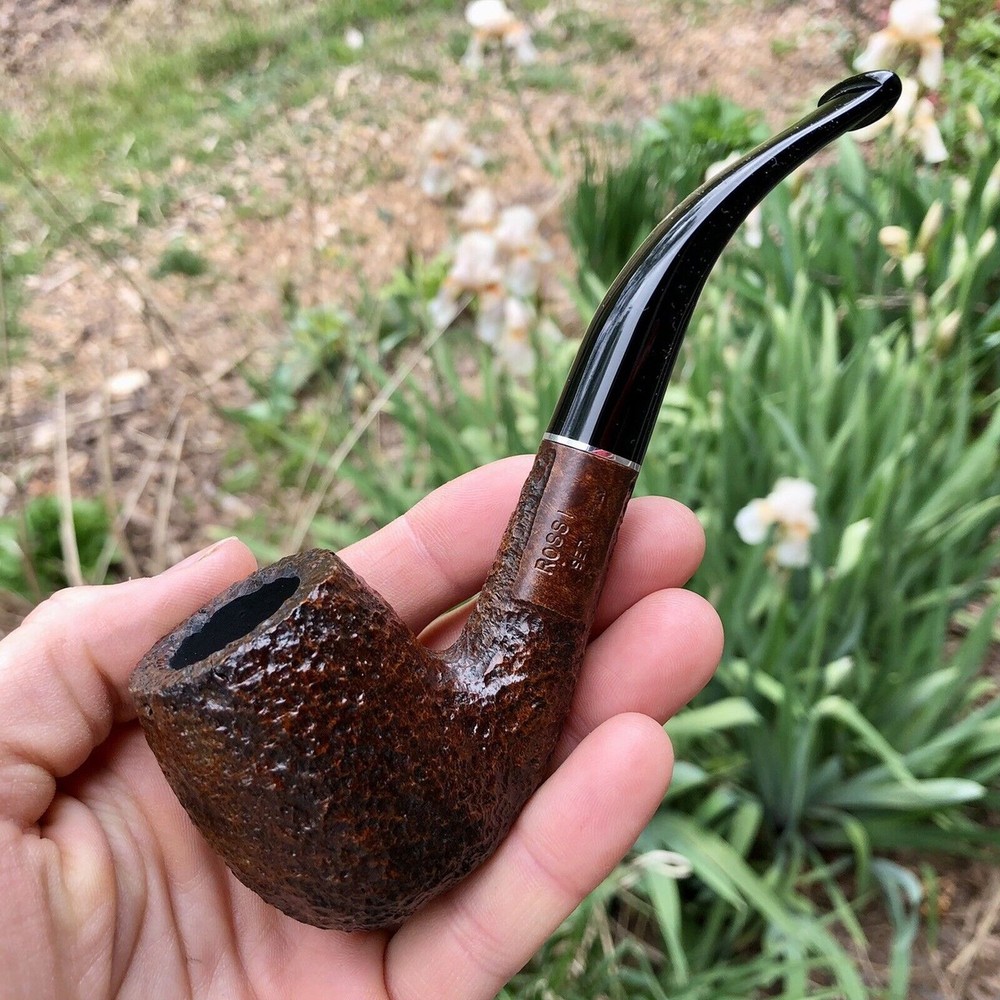 Rossi Sera Rusticated Bent Billiard (8606) 6mm Filter Pipe by Savinelli - NEW