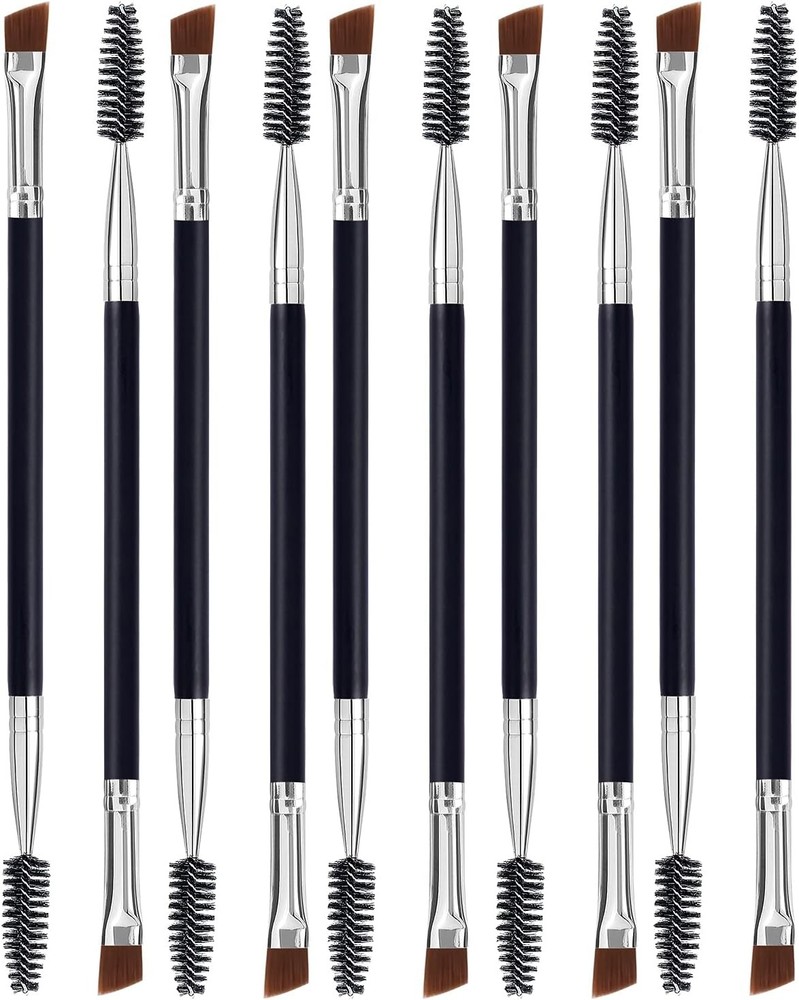 Duo Eyebrow Brush Set - Angled Brush, Spoolie & Eyelash b