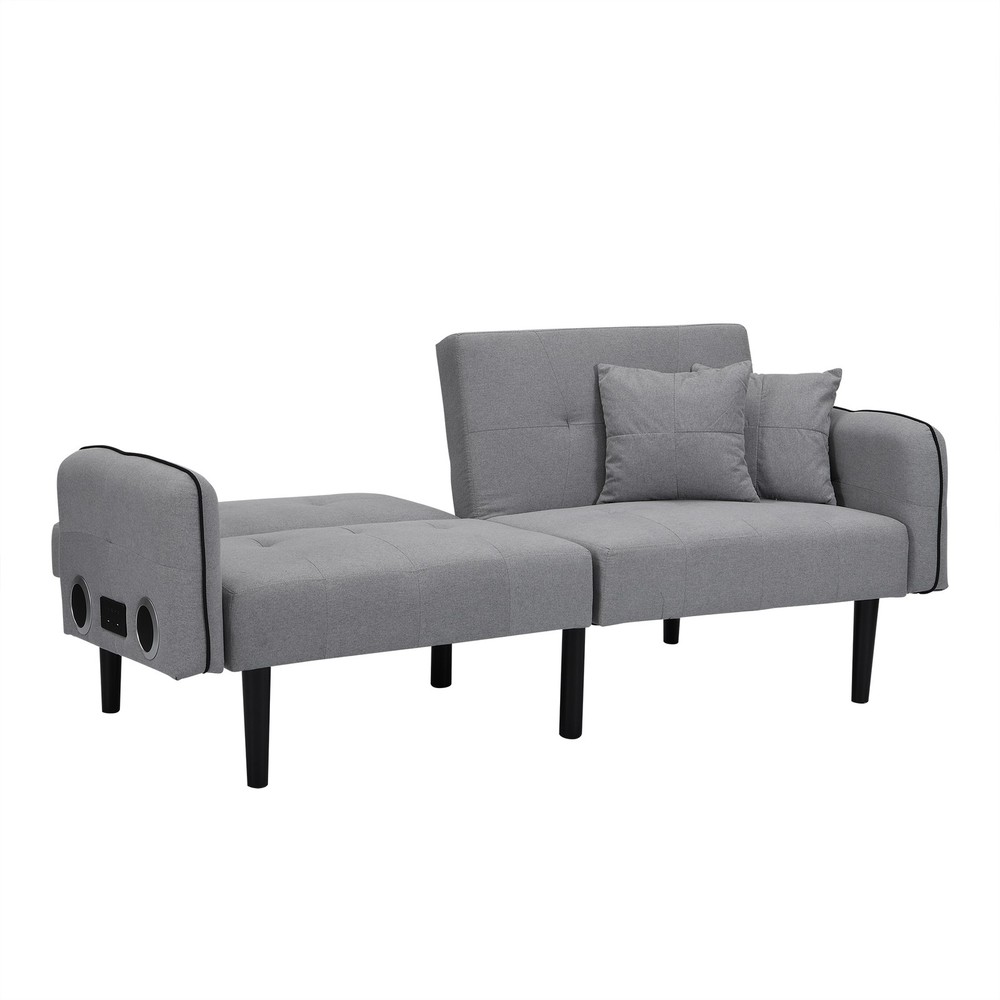 Folding Ottoman Sofa Bed with stereo (Gray)|Gray