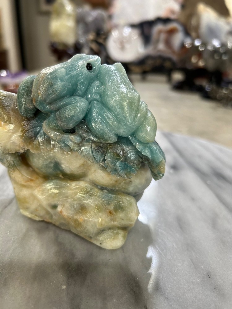 Amazonite Frogs on pumpkin carving