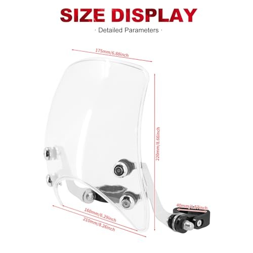 Motorcycle Adjustable Windshield Custom Compact Sport Clear Windshield