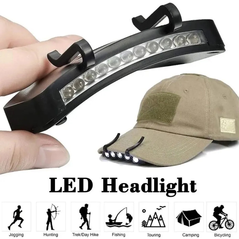 LED Cap Clip Light for Night Walking & Running, Secure Fit on Most Hat Brims