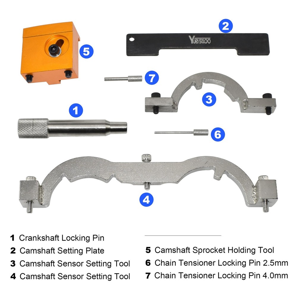 Yuesstloo Turbo Engine Timing Tool Kit for Vauxhall Opel Chevy Blue case