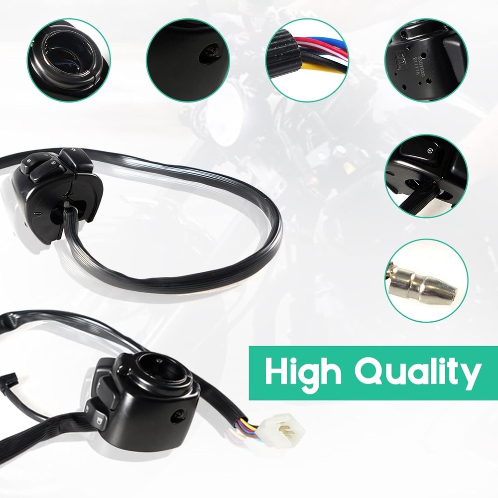 Pair Motorcycle 1" Handlebar Control Switches & Wire Harness For Harley Touring