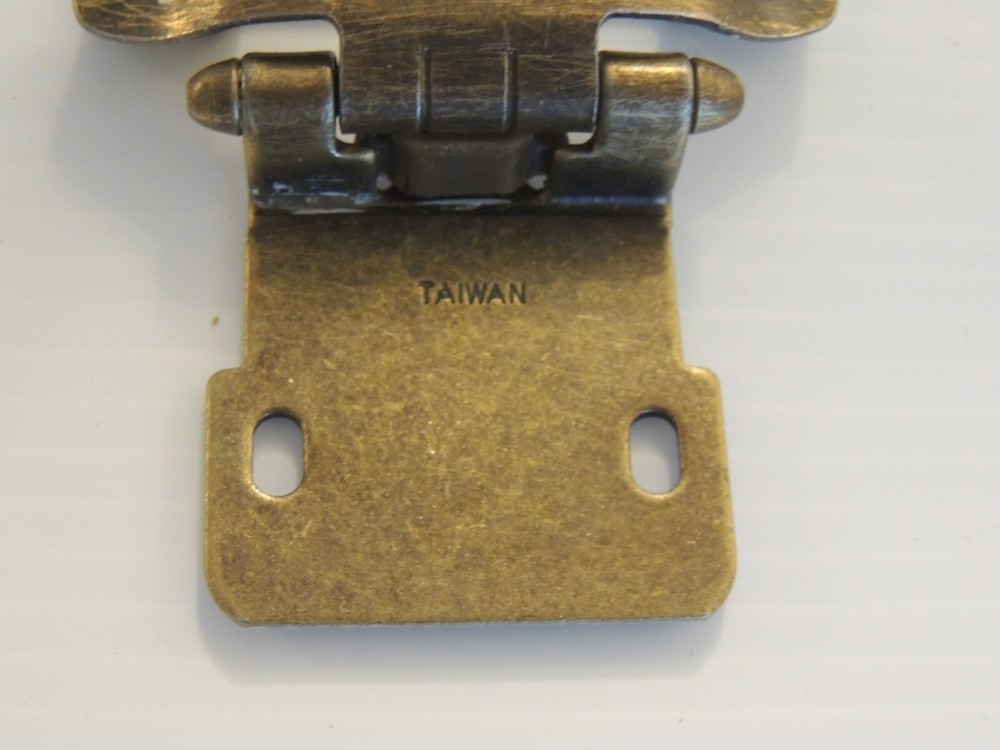 6 Brass Tone Cabinet Hinges