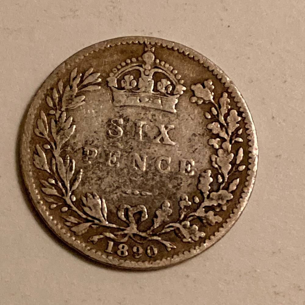 1890 GREAT BRITAIN 6 PENCE SILVER KM #760