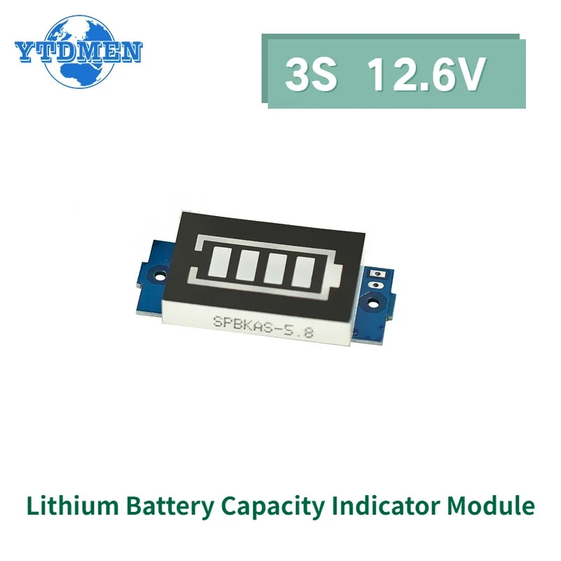 3S Lithium Battery Indicator 12.6V Capacity Tester with Blue Display for EVs