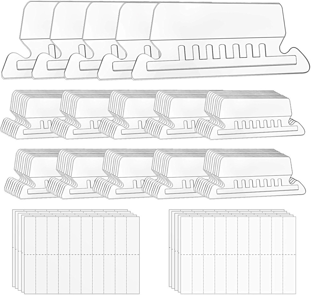 File Folder Tabs, 100+200 Sets Hanging File Folder Tabs with Inserts for Hanging