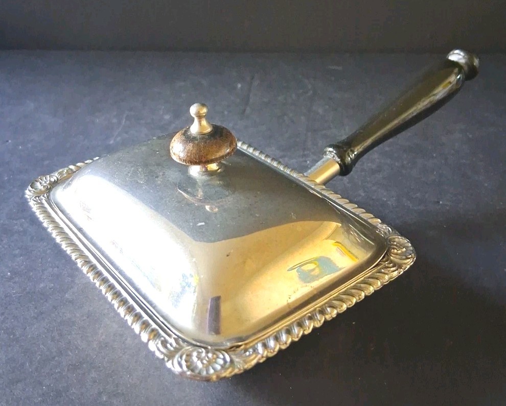 FB Rogers Small Silent Butler/Server Silver On Copper