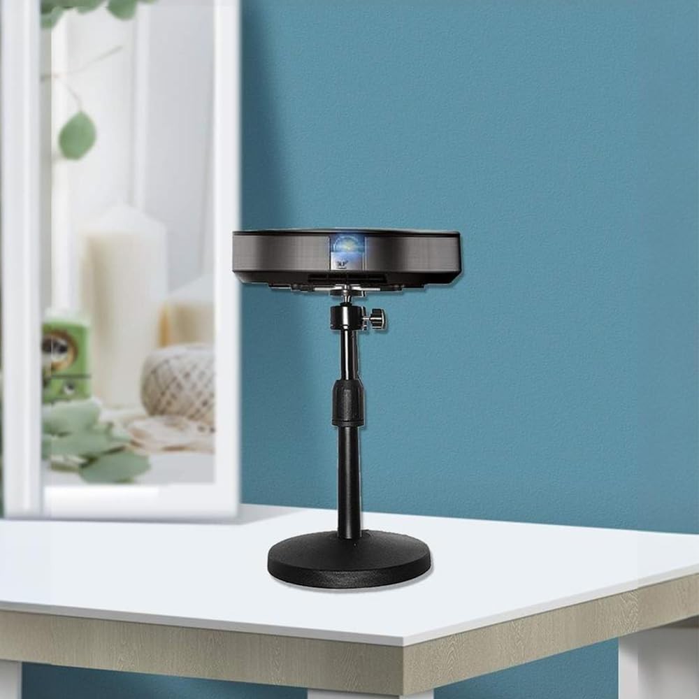 Mini Desktop Projector Stand Mount Angle Adjustable 1/4in Screw 360 Adapter
