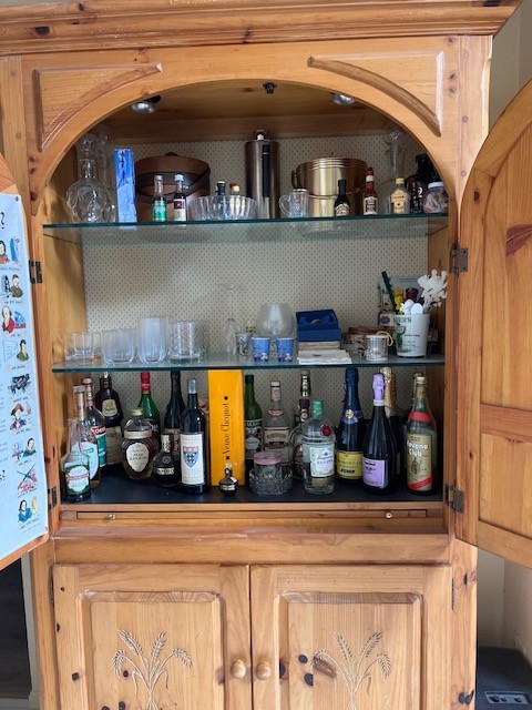 Attractive Lighted Bar Cabinet