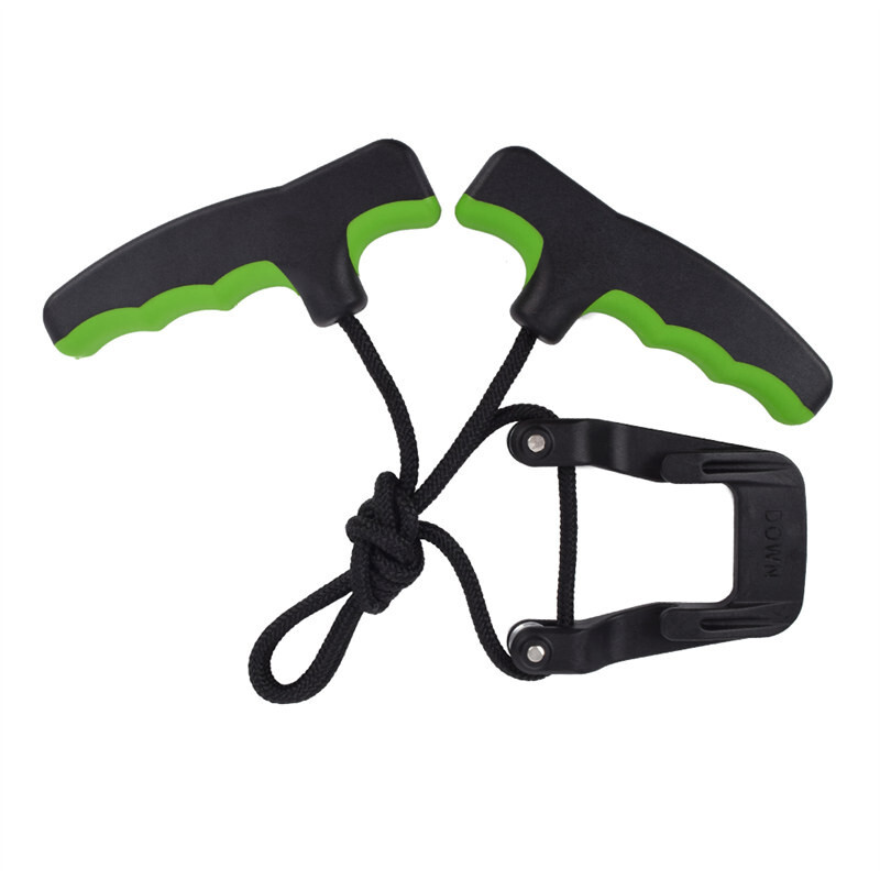 Crossbow Cocking Device Cocker Rope Double Handle String Cocking Tool (GR & BK)