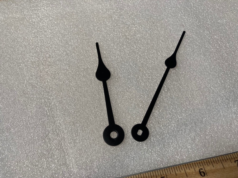 Clock Spade Hands for Quartz Battery Movements + Second Hand fits 7-8" Dial