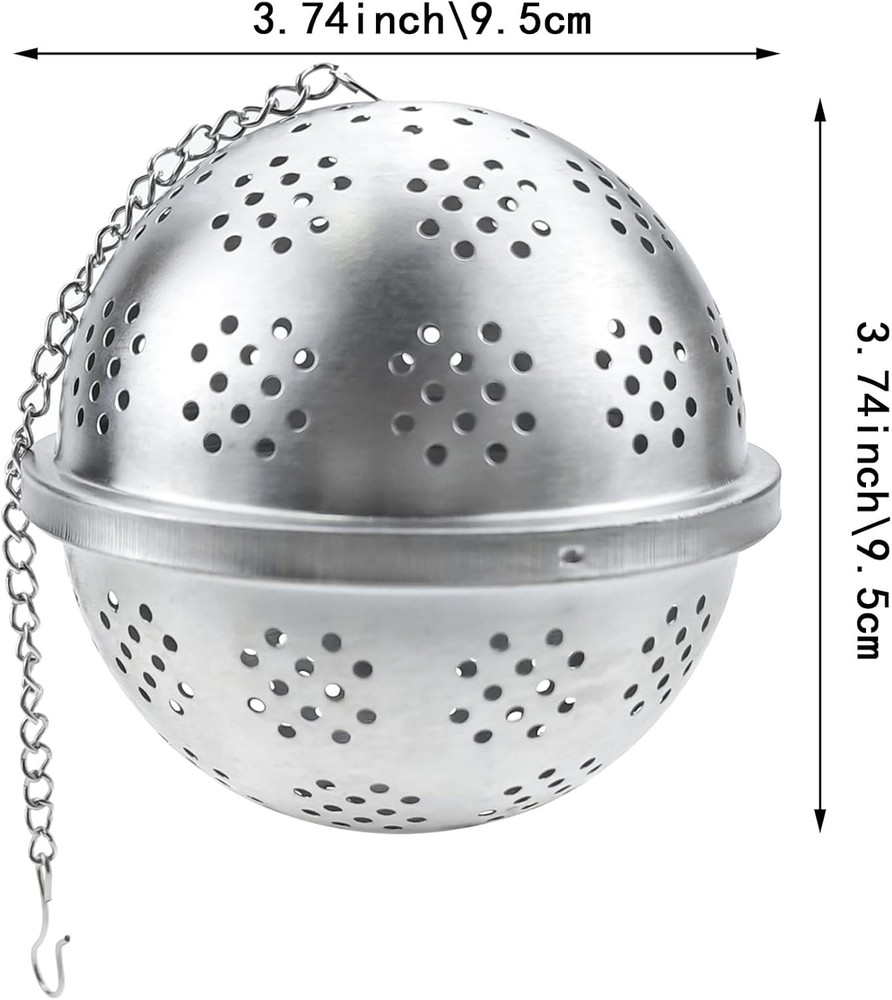 Extra Large Stainless Steel Spice & Tea Infuser Ball with Chain Hook