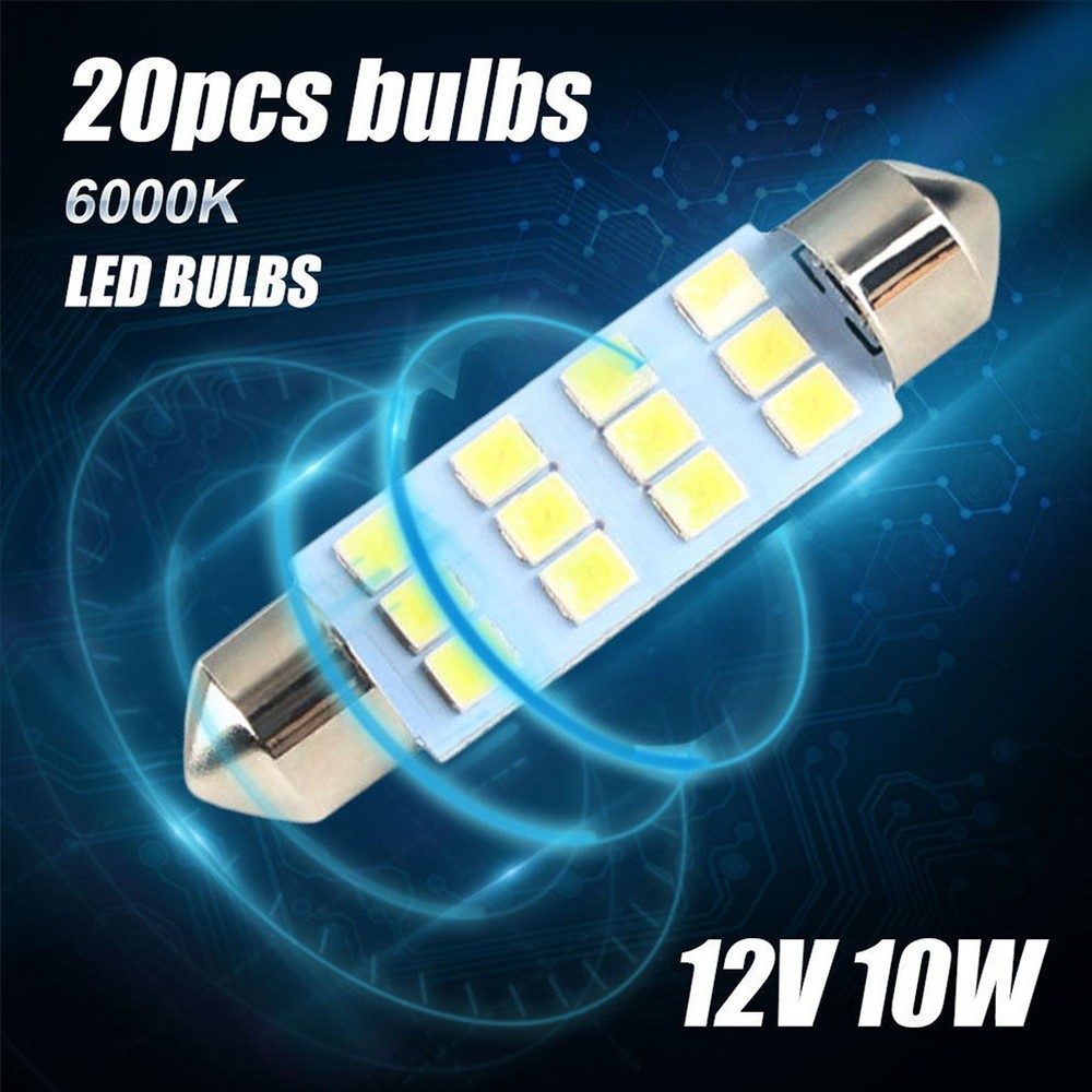20PCS LED Interior Lights Bulbs Kit Car Dome Map Trunk License Plate 6500K White