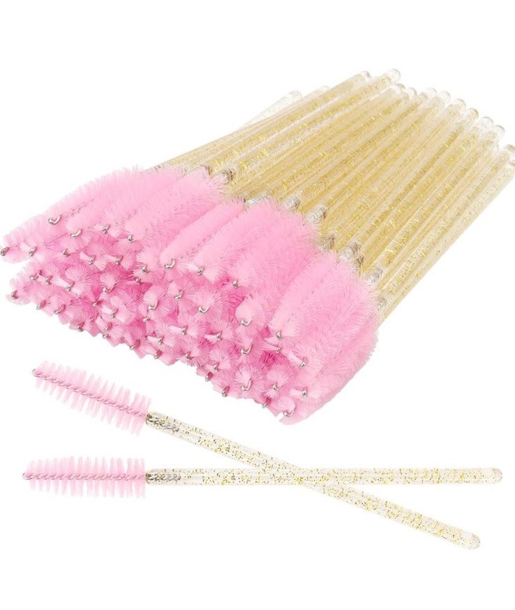Disposable 50 pcs per pack eyelash brushes mascara wands applicator spoolies