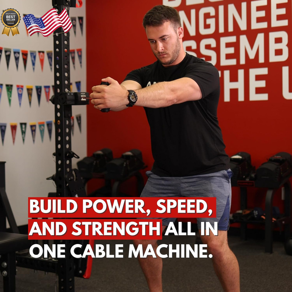 Pro: Home Gym Cable Machine Portable Workout System for Strength Training Comes