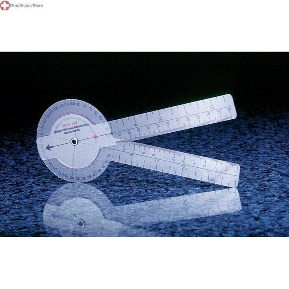 MIL Baseline 360 Isom Plastic Goniometer, 8", 1 Degree Increments