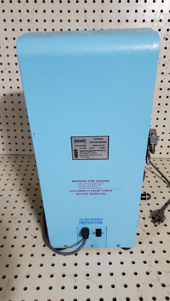 BREWER CAT # 60480 MODEL 40A AUTOMATIC PIPETTING MACHINE