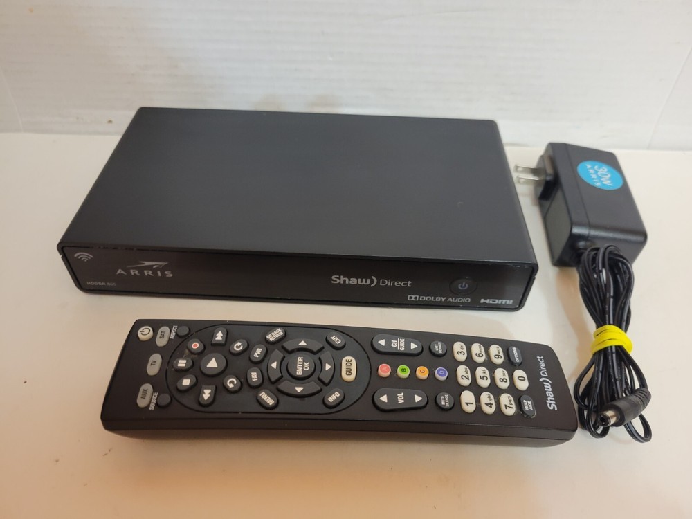 Shaw Direct HDDSR 800 Satellite Receiver With Remote and AC Adapter