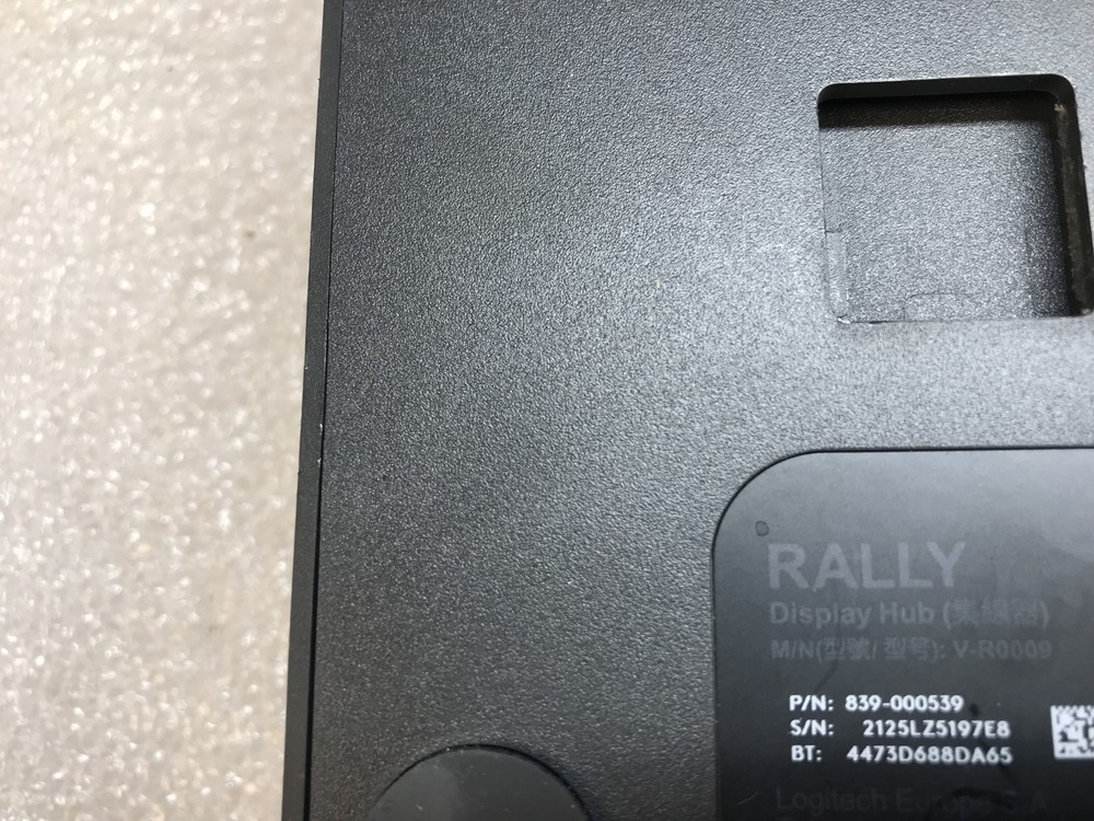 Logitech Rally Display Hub V-R0009 No Power cable Tested Functional