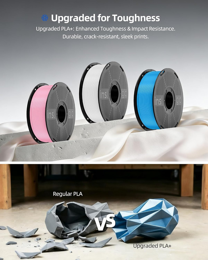 Inslogic 3D Printing Filament Silk PLA Filament Bundle Multicolor, Silky Smooth