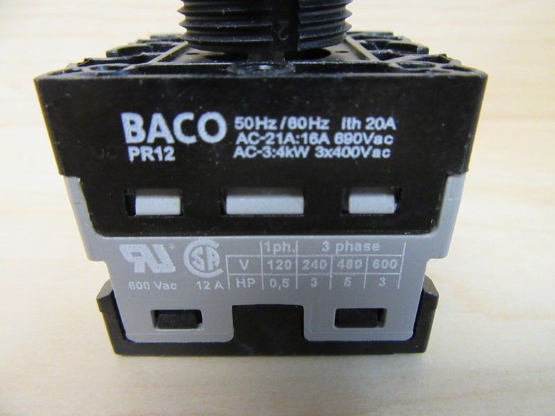 Baco PR12 Cam Switch W/Selector Knob