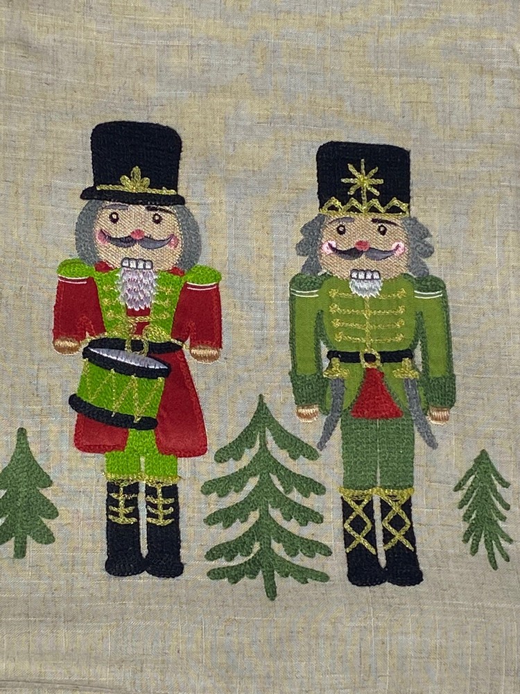 Robert Stanley Nutcracker Soldiers 70"x 13" Table Runner Linen Blend Holiday