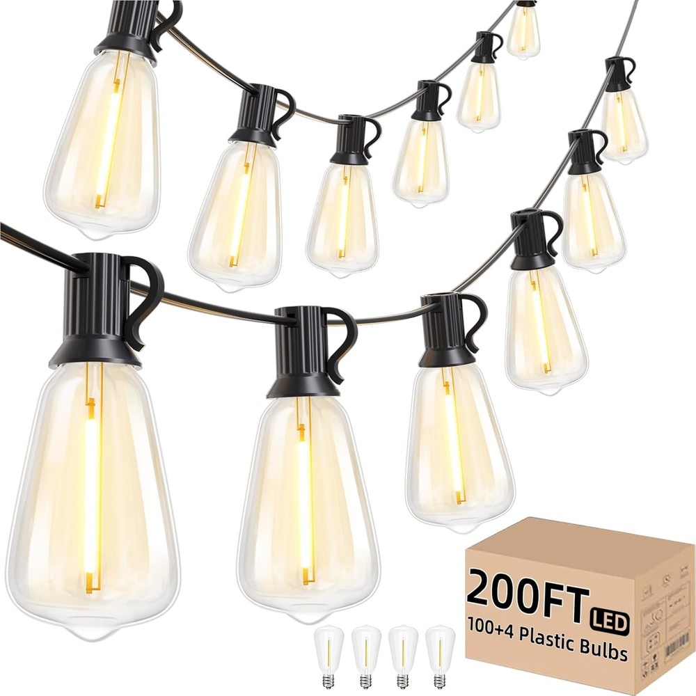 Outdoor String Lights, mercial Vinta Patio Lights +4