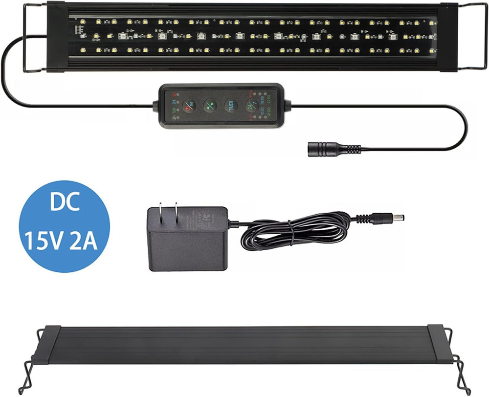 20-28 Aquarium LED Light with Timer 24/7 Cycle 5 Dimmable Brightness Sun...