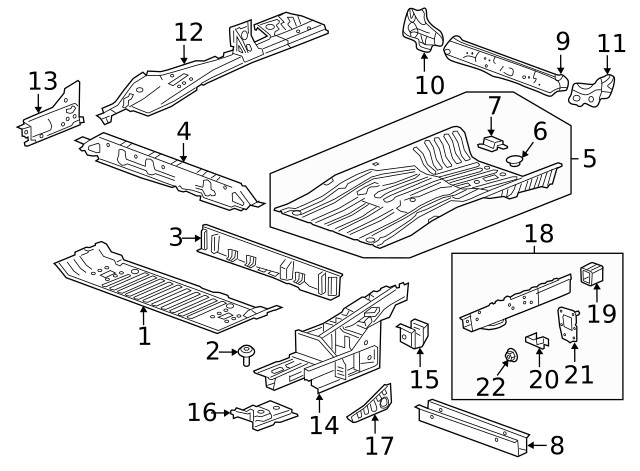 Genuine GM Passenger Side Underbody Rear Side Rail 84242580