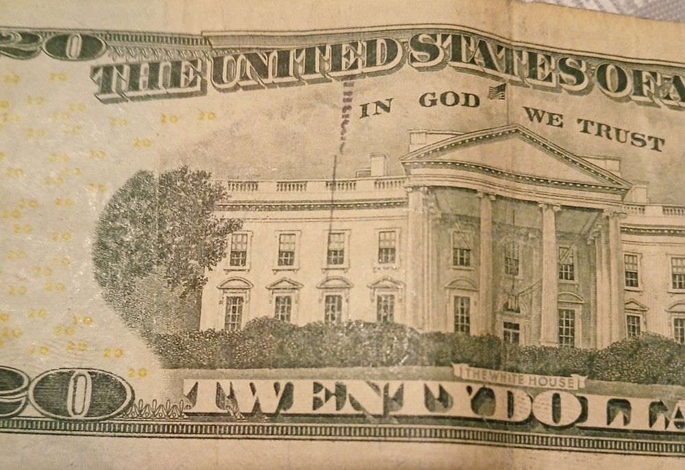 $20.00 NOTE ERROR Misprint On Back
