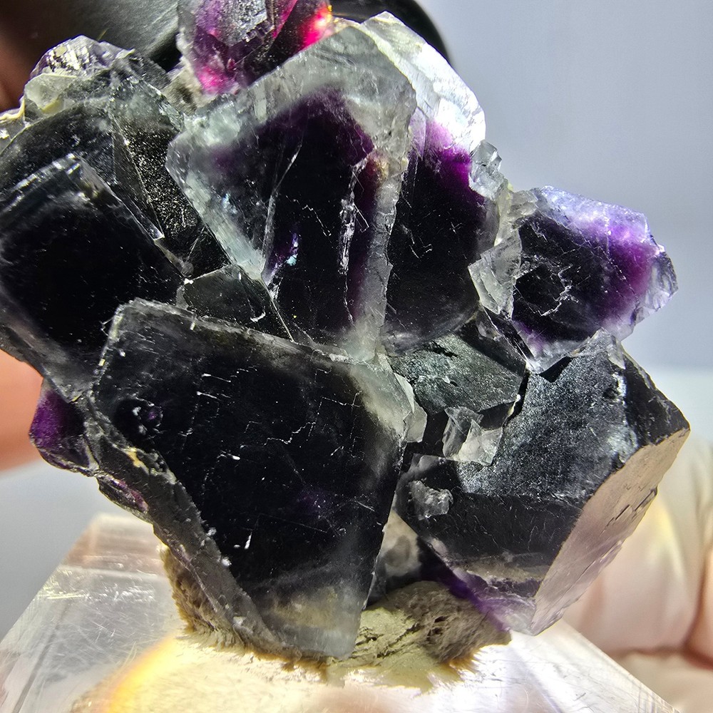 Phantom Fluorite Cube Specimen, purple Okorusu, Namibia 41*29*15mm