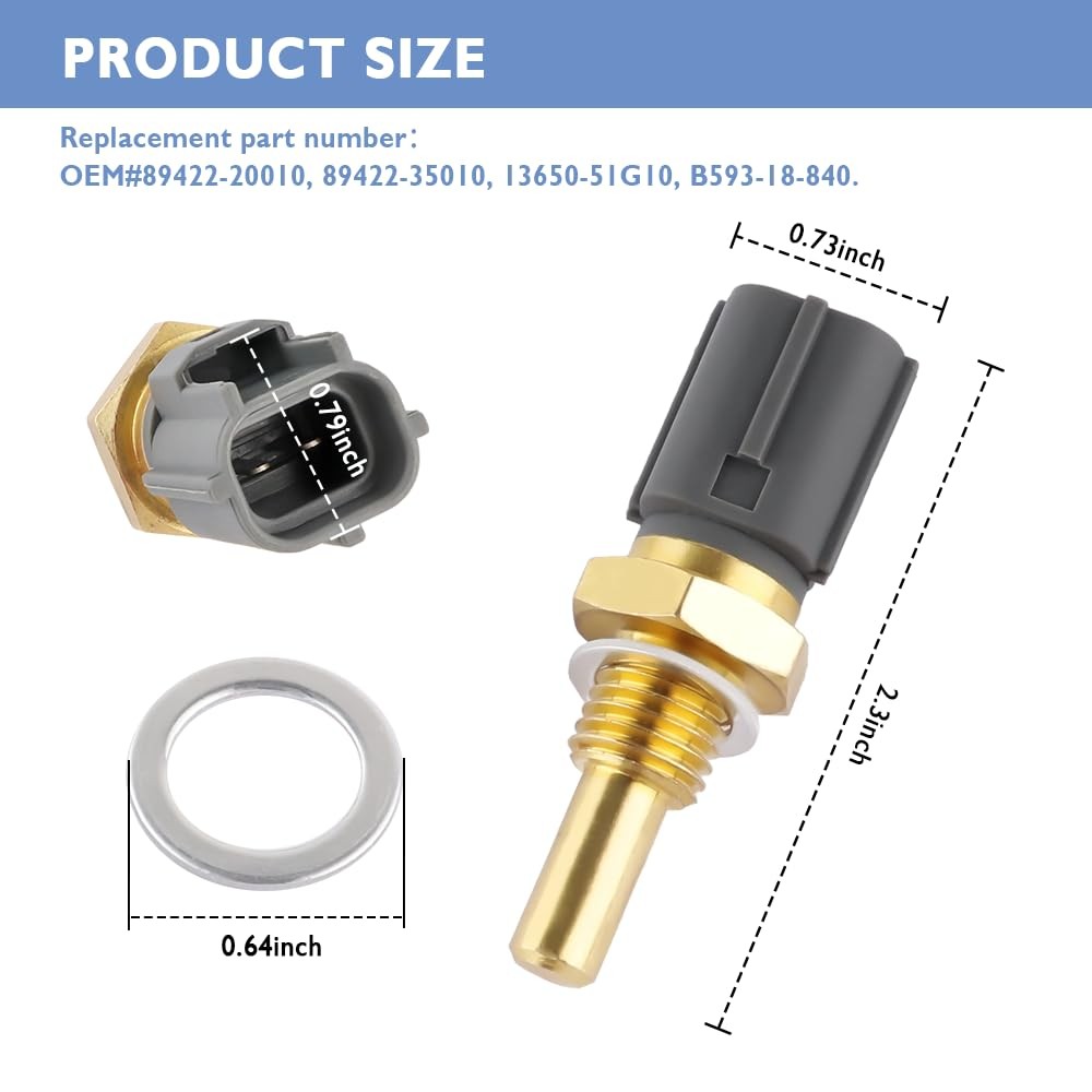 Engine Coolant Temperature Sensor - Professional Car 0.73x0.73x2.3 inch, Gold