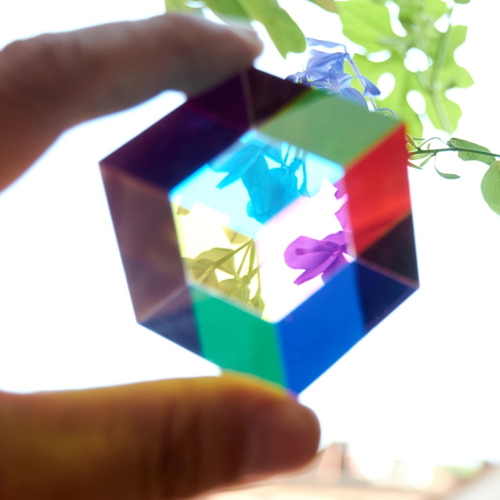 CMY Color Cube, Acrylic Prism, Science Learning Educational Toy, Desktop Decor