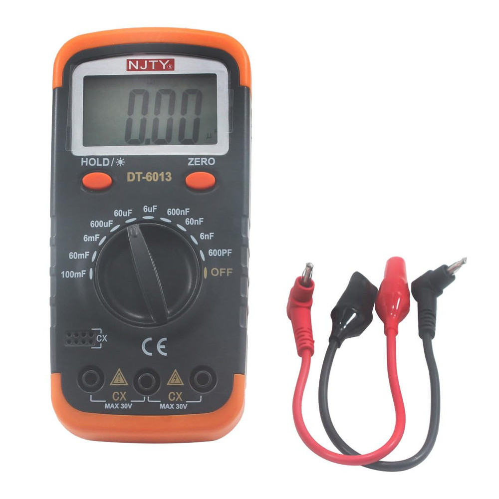 DT6013 Digital Capacitor Meter, 6000 Counts Capacitance Tester Large LCD Screen
