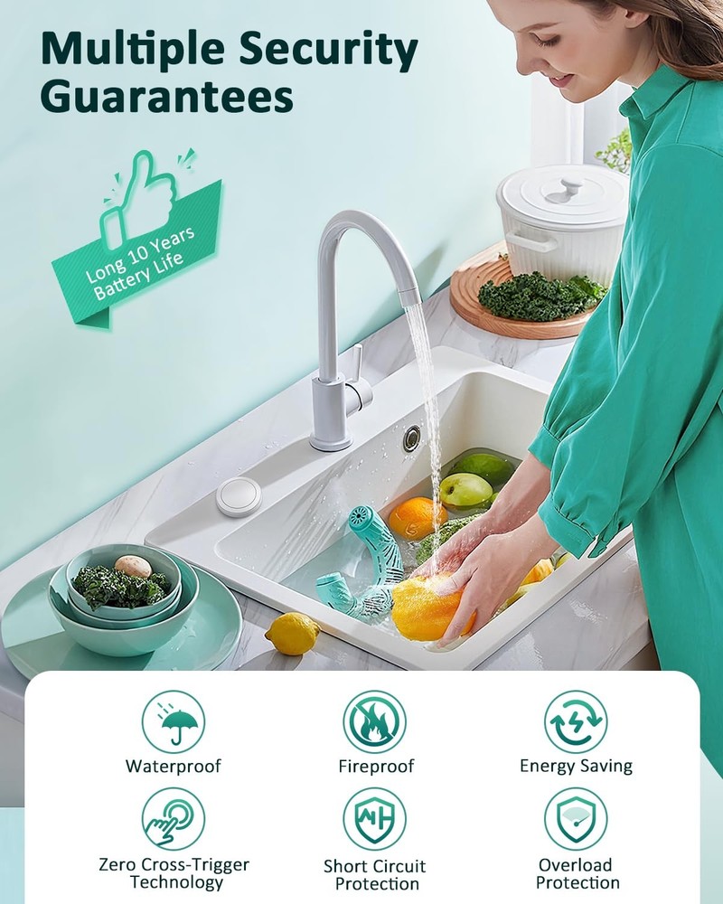 Garbage Disposal Wireless Switch Kit 15a/1500w 500 Feet Rf Range Remote Control